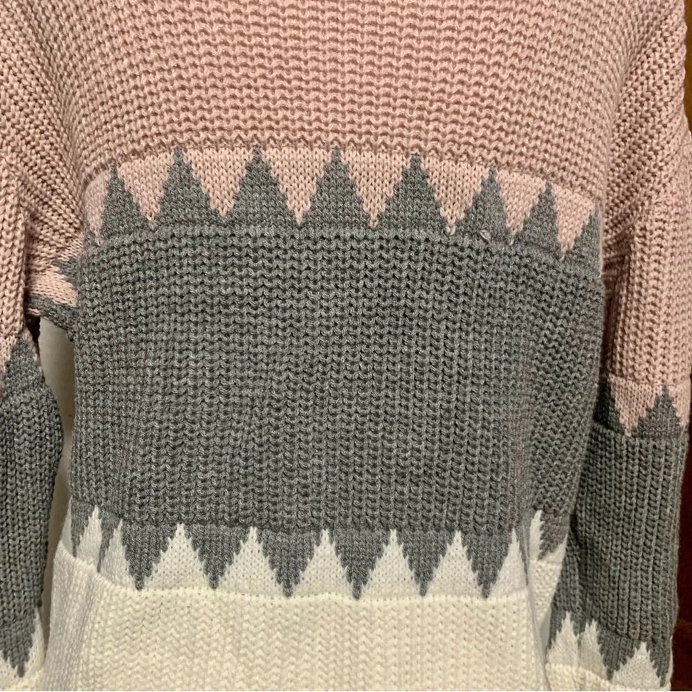 Pink Lily Turtleneck Color Block Knit Pullover Sw… - image 7